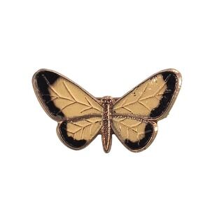 Vintage Enamel Wood-Nymph Butterfly Brooch Pin, 1"‎ Dainty Gold Tone